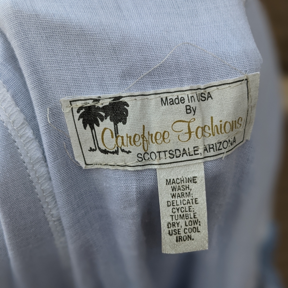 Vintage Carefree Fashions blue button front skirt - Picture 5 of 5